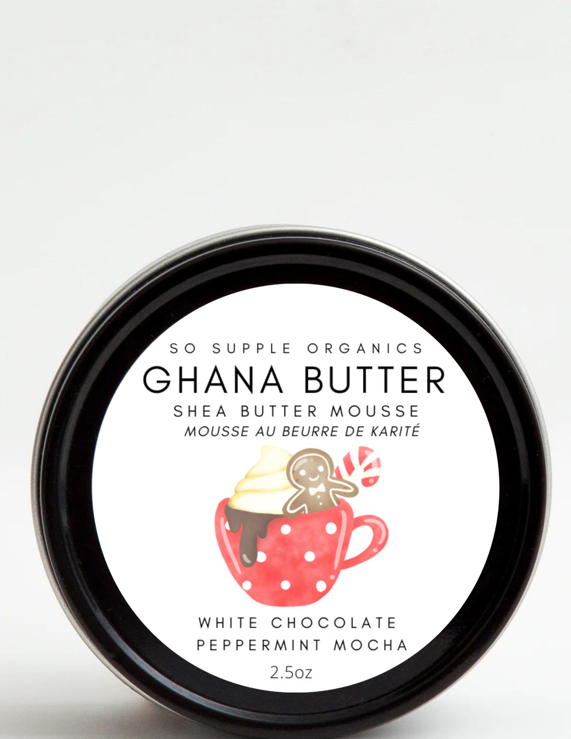 GHANA BUTTER Shea Butter Mousse- White Chocolate Peppermint Mocha Scent