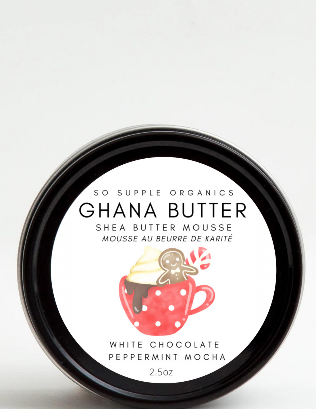 GHANA BUTTER Shea Butter Mousse- White Chocolate Peppermint Mocha Scent