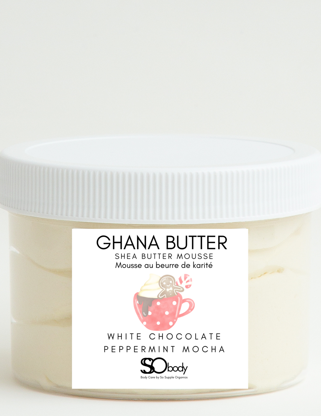 GHANA BUTTER Shea Butter Mousse- White Chocolate Peppermint Scent